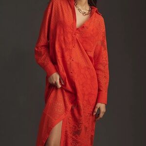 Chic Orange Lace Anthropologie Dress NWT